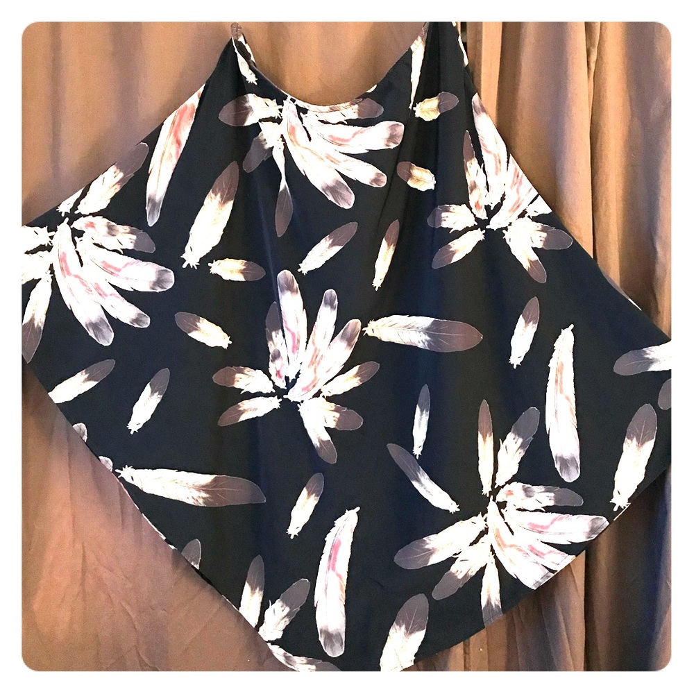 Off the shoulder feather dress!